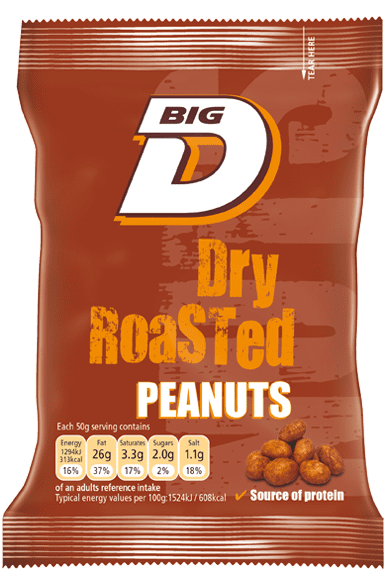 Big D Dry Roasted Peanuts 50g x24 packs