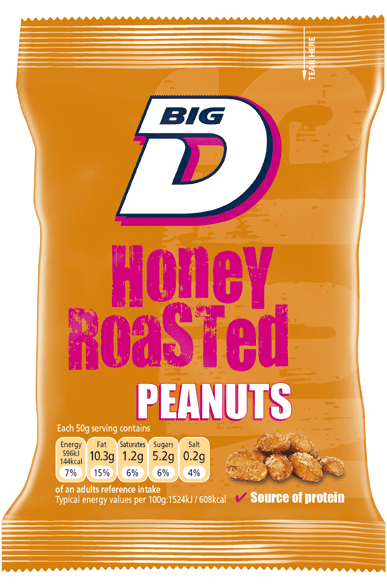 Big D Honey Roasted Peanuts 50g x12 packs